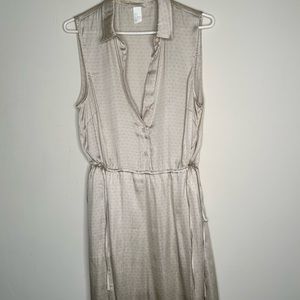 H&M Tan Print Silky Sleeveless Dress